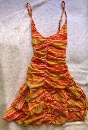 Wild Fable S Red Orange Yellow Strappy Dress thumbnail 3