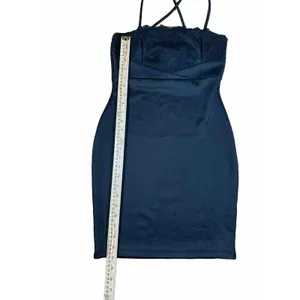 Glare Black Short Bodycon Spaghetti Strap‎ ￼Dress Womens Size Medium Look Small thumbnail 6