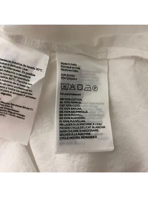 H&M Dress Embroidered Cotton Square Neck A Line Midi White XS thumbnail 5