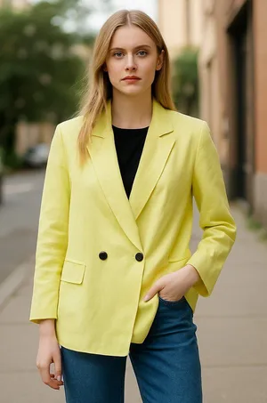 NWOT APT.9 Lime Green / Pale Yellow Linen Rayon Blend Lime Green XL thumbnail 1