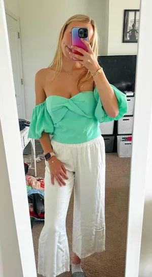 Princess Polly White Linen Blend Wide Leg Elastic Waist Pull On Lined Pants thumbnail 11