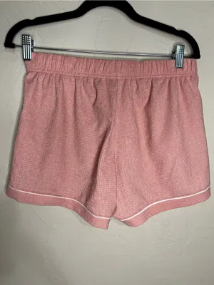 Kikit Pink Seersucker Pajama Lounge Sleep‎ Shorts Drawstring Piped Trim thumbnail 6