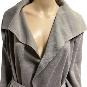Love Tree Neutral Tan Soft Knit Belted Cardigan Trench Coat Womens Medium thumbnail 3