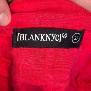 Blank NYC cherry red ruffled wrap 27 linen mini skirt thumbnail 3