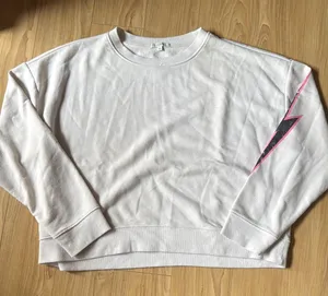 Z Supply Women's Cream Sweatshirt with Pink and Black Lightning Bolt thumbnail 1