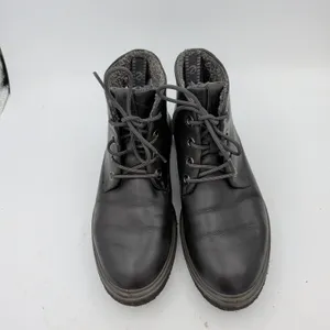Ecco Crepetray Black Leather Faux Fur Lined Lace Up Ankle Boots EU 40 US 9-9.5 thumbnail 4
