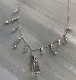 New crystal and silver necklace thumbnail 2