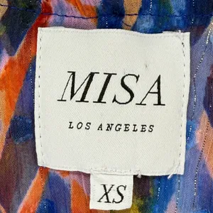 MISA Los Angeles Chiara Dress XS Mini Multicolor Long Sleeve Tiered Sheer‎ Boho thumbnail 5
