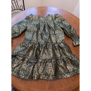Shop The Mint‎ Gold Leopard Metallic Tiered Babydoll Mini Dress M MJD123-SLING thumbnail 8