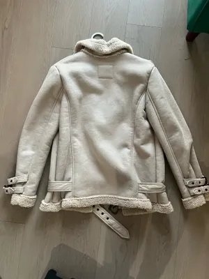 American Eagle women’s beige Sherpa lined jacket size met  thumbnail 2