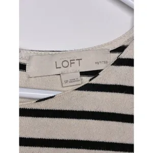 LOFT sleeveless tank top featuring classic black and ivory horizontal stripe SP thumbnail 3