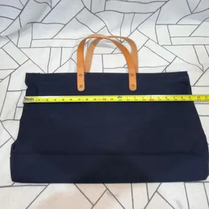 Robert Graham Tote Bag‎ Large Black Canvas Leather Trim Travel Carry Minimalist thumbnail 5