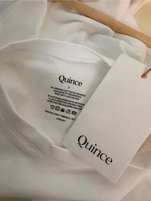NWT Quince White organic cotton Short-Sleeve Bodysuit Tee Sz small thumbnail 2