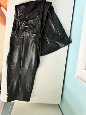 Abercrombie Split Hem Vegan Leather Slim Flare Pants thumbnail 5
