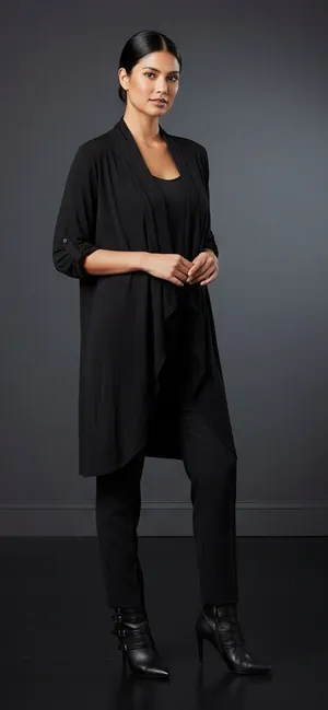 She + Sky Black Black Cardigan Size S NWT thumbnail 1