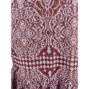 Lulus Sleeveless Cranberry Cream Laced Overlay A-line Fit & Flare Dress S thumbnail 6