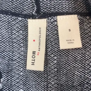 Anthropologie Moth Gray & White Striped Mock Turtleneck Sleeveless Knit Top S thumbnail 6