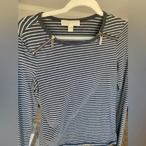 Michael Kors Striped Zip Top Granola Girl Downtown Casual‎ Y2K Grunge Normcore thumbnail 7