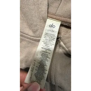Alo Yoga Womens Cropped Full Zip Hoodie Tan Taupe Size S W0374R thumbnail 4