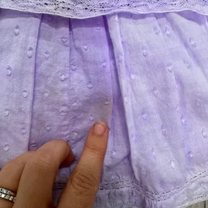 Love Shack Fancy Natasha Heritage mini ruffle dress‎ purple size large pastel thumbnail 4