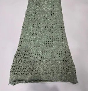 SNDYS x REVOLVE Strapless Crochet Maxi Dress in Green Shimmer thumbnail 10