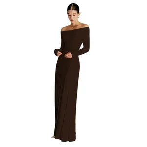 COMMENSE Off Shoulder Pleated Sweater Dress COLOR - Burgundy, Size Small thumbnail 3