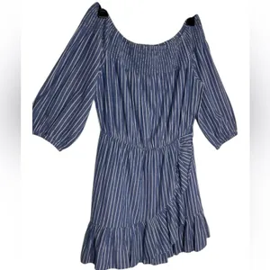 TULAROSA Maida Ruffle Dress in Blue White Stripe Size Small thumbnail 3