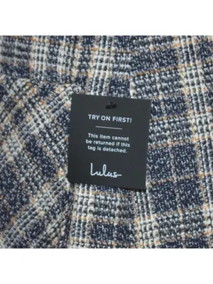 NWT Lulus Posh Arrival Blue Multi Plaid Tweed Mini Dress Size M Academia Preppy thumbnail 6