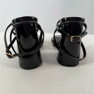 Simmi London Square Toe Strappy Chunky Round Heels in‎ Black Size 5 thumbnail 4