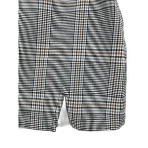 Abercrombie & Fitch White Black Plaid Zip Up Slit A-Line Skirt Mini Skirt Size S thumbnail 3