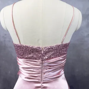 Vtg Lenovia Sequin Satin Dress Medium Prom Formal Y2K Coquette Balletcore Glam‎ thumbnail 7