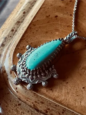 Royston Turquoise Sterling Silver Necklace Green thumbnail 2