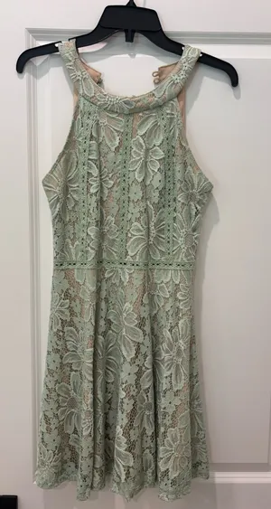 Midnight doll green lace dress thumbnail 1