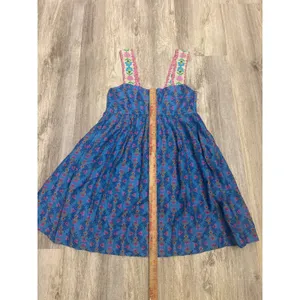 Natural Life Blue Floral Boho Sun Dress Smocked Back Mini XS NWT thumbnail 7