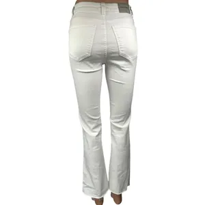 Zara Women's White Stretch Raw Hem Casual Flared Bootcut Denim Jeans Size 0 thumbnail 3