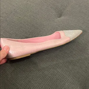 Chic Pink and Silver Flats Elegant Slip-On Shoes thumbnail 2