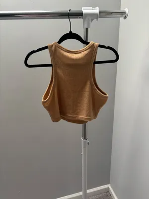 Shein Tan Sleeveless Crop Tank Top Brown Size L thumbnail 5