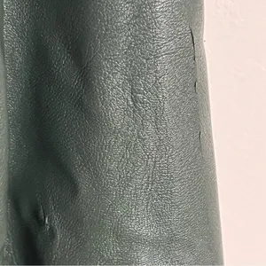 Women's Juniors Harmony & Havoc Faux Leather Jacket Hooded Zipper Size XL Green‎ thumbnail 7
