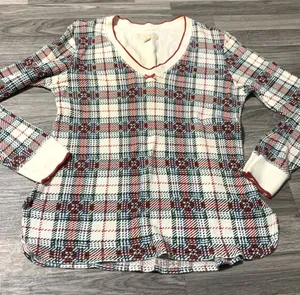 Vintage Victoria’s Secret Plaid PJ top; Medium thumbnail 1