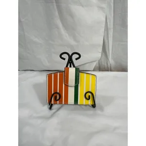 Tory Burch Robinson Stripe Accordion Card Case  EUC thumbnail 2