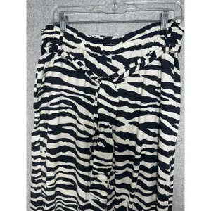 K. Jordan Large‎ Womens Pants Wide Leg Zebra Print Black White Loose Flowy thumbnail 8