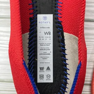 Rothys‎ The Point Red Pointed Toe Knit Flats Womens Size 8 Sustainable Washable thumbnail 7