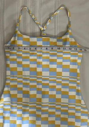 Outdoor Voices TechSweat Move Free Active Dress Size M Checkered Print Sport EUC thumbnail 7