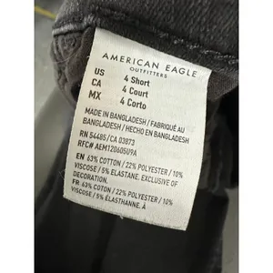American Eagle Women 4 Short Black‎ Curvy Hi Rise Jegging Crop Button Fly Jeans thumbnail 7