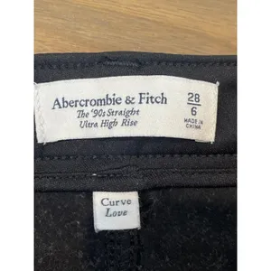 Abercrombie & Fitch ’90s Straight Ultra High Rise Faux Leather Pants Sz 6 Black thumbnail 5