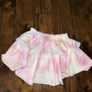 Loveshackfancy Ruffle‎ Tie Dyed Cotton Mini Skirt Size Small Excellent Condition thumbnail 2