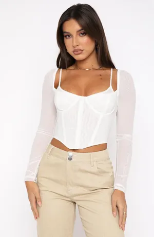 White Fox Boutique Corset White Top thumbnail 1