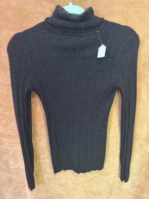 Cato Black Ribbed/sparkle Knit Turtleneck Sweater thumbnail 3