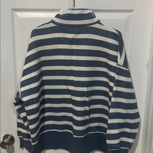 American Eagle Outfitters Navy and Cream Striped Sweater thumbnail 3