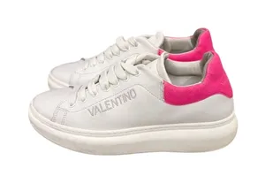 Valentino by Mario Valentino Fresia White Leather Platform Sneakers Size 8.5 thumbnail 1